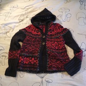 Free people hooded knit cardigan